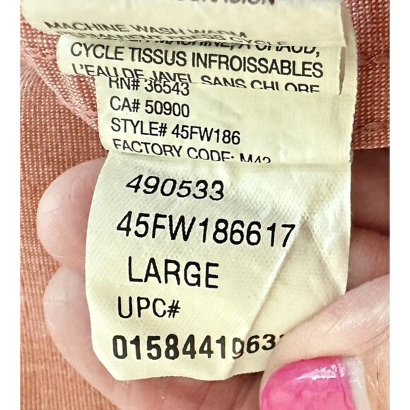 IZOD Dress Shirt Mens L 100% Cotton Long Sleeve Collared Button‎ Down - Picture 12 of 14